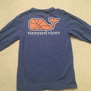 Navy Vineyard Vines Basketball Longsleeve T-Shirt